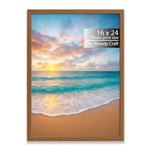 Image of Photo Frame 16x24 | Brown Frames For Wall Decor | Smart Wall Frame | Wooden Frame With Premium Finish | Rustic Big Photo Frames For Wall | Ideal Single Photo Frame For Wall