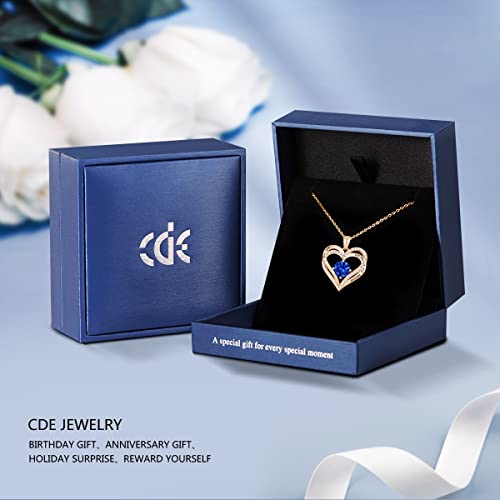 Cde Forever Love Heart Women Necklace 925 Sterling Silver Rose Gold Plated Birthstone Pendant Necklaces For Women With Cubic Jewelry Gifts Birthday Gift For Mom Women Wife Girls Her #TOP4