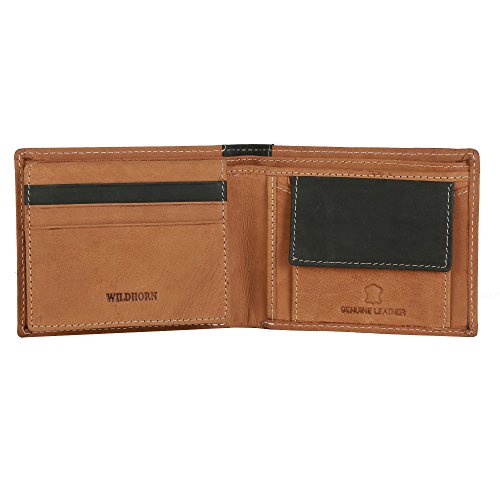Image of WildHorn� RFID Protected Genuine High Quality Mens New Leather Wallet (New TAN Hunter)