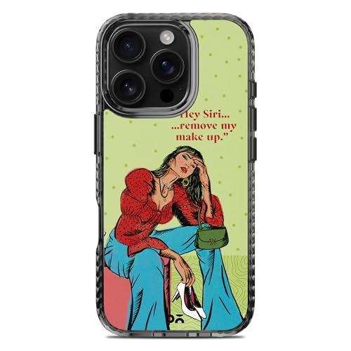Image of DailyObjects Hey Siri Stride 2.0 Magnetic Case Cover Compatible with iPhone 16 Pro Max | Wireless Charging Slim Back Cover | 2 Layer Edge Protection & Shockproof