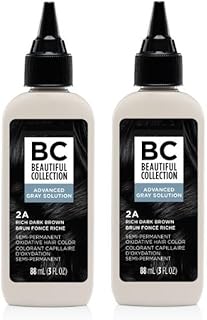 Beautiful Collection Semi-Permanent Hair Color, 3oz (2A Rich Dark Brown, 2pack)