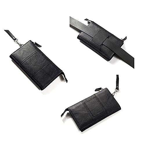 Etui sac à main en cuir véritable noir pour Oppo Reno7 Z 5G