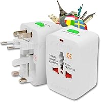 Adaptador de Tomada Universal para Viagem Internacional Premium - Bivolt, +150 Países (EUA, Europa, UK, Ásia) - Trava de Segurança, Portátil e Ajustável