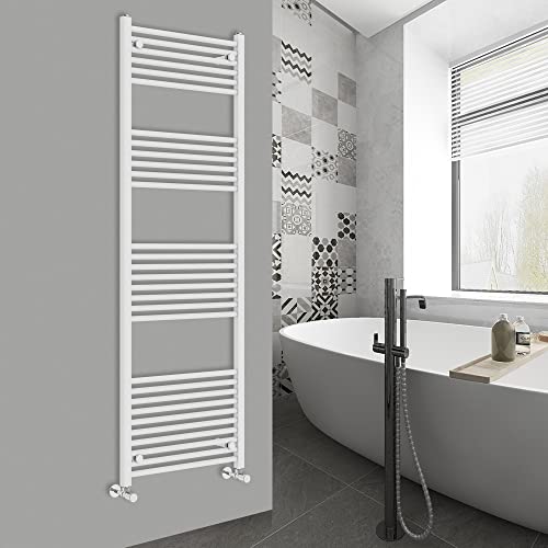 Warmehaus Straight Bathroom Heated Towel Rail Ladder Radiator White 1800x600mm