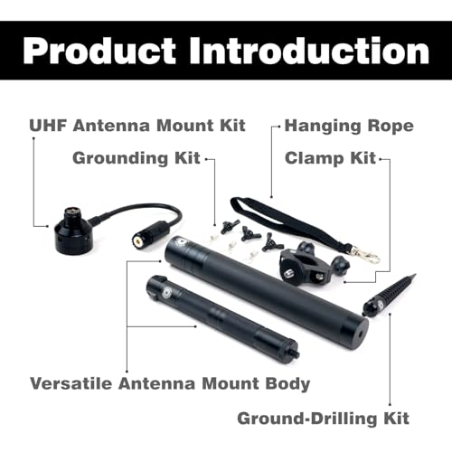 G GABIL RADIO TAIWAN 2006 GRA-GNT Package: Hand-Twist Ground Spike Antenna Mount, Tripod, Pole Mount, 1.45 pounds, UHF Connector - Image 2