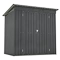 VeroFree 6x4 FT Outdoor Metal Storage Shed with Lockable Door & Floor Frame, Heavy-Duty Garden Tool Shed, Weatherproof Steel Utility Shed for Backyard, Patio, or Lawn Organization