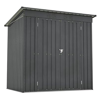 VeroFree 6x4 FT Outdoor Metal Storage Shed with Lockable Door & Floor Frame, Heavy-Duty Garden Tool Shed, Weatherproof Steel Utility Shed for Backyard, Patio, or Lawn Organization