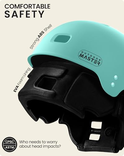 Image of OutdoorMaster Kayak Helmet, Wakeboard Helmet Whitewater Helmet Men Women, Water Helmet with Ear Pads, Surf Helmet 12 Vents Dial Fit Adjustment Longboard Helmet, Perfect for Kayaking, Boating