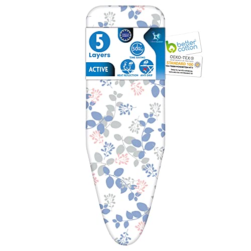Housse De Planche à Repasser Ultra Réfléchissante 100% Coton BCI - 136x51 Cm - 5 Tailles Disponibles