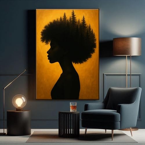 Affiche femme noire style girly pour décoration murale moderne de chambre