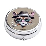 Illustration originale : chat stylé avec lunettes et chapeau + message humoristique.