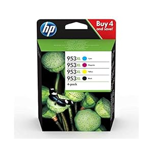 HP 3HZ52AE 953XL High Yield Original Ink Cartridges, Black/Cyan/Magenta/Yellow, Multipack