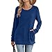 Womens Sweaters Crewneck Long Sleeve Shirts with Pockets Fall Outfits 2025 Fashion Winter Clothing Fall Fashion 2025