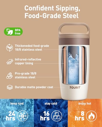 TOURIT Leakproof Insulated Travel Mug 16oz