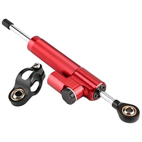 Motorrad Lenkungsdämpfer Motorrad Dämpfer Stabilisator Motorrad Stabilisator Lenkung Dämpfer Universal Motorrad Aluminiumlegierung Lenkungsdämpferstabilisator (Rot & Schwarz) Cover
