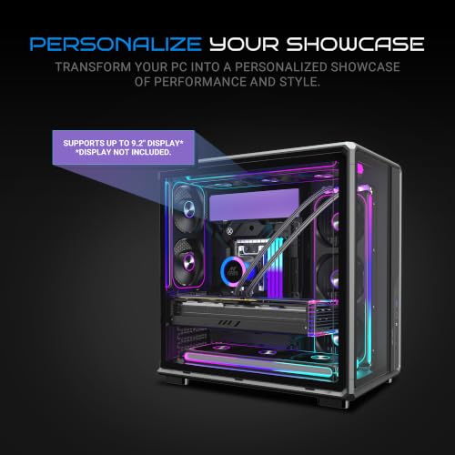 Image of Ant Esports Crystal X8 Frame Gaming Cabinet | ATX Mid Tower | Dual Chamber Panoramic Tempered Glass | 8X 120mm Pre-Installed ARGB Fans (Mono Fan Frame) | Reverse Blade Intake | BTF Support | Black