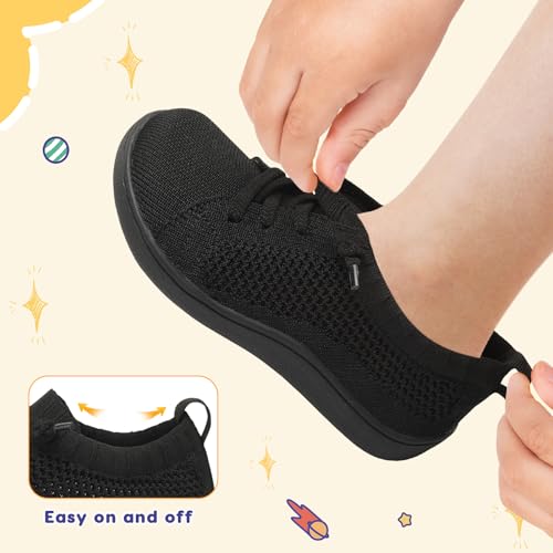 Image of LeIsfIt Toddler Shoes Girls Boys Wide Shoes Kids Zero Drop Minimalist Sneakers Barefoot Slip on Tennis Sneakers