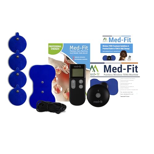 Med-Fit Wireless Rechargeable TENS Machine Does not Require Leads The Wireless Tens Module Gives Instant and targeted Pain Relief for Back Neck Shoulder Sciatica Endometriosis Period Pain