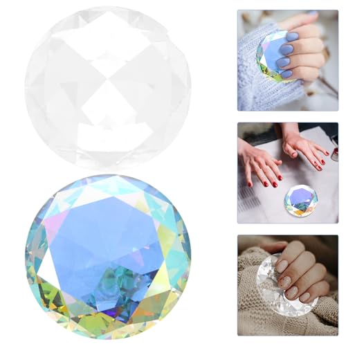 Gemas de cristal elegantes Housoutil con diseño multifacético de 2 piezas 3