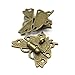 RAYNAG Set of 2 Butterfly Latch Hasp & Screws, Small Wooden Jewelry Boxes Suitcase Cabinet Lock Latches, Bronze, Antique Look