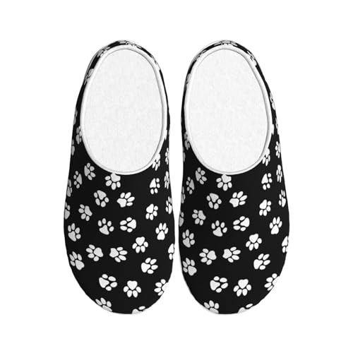 Chaussons lavables empreintes de pattes femme et homme semelle TPR