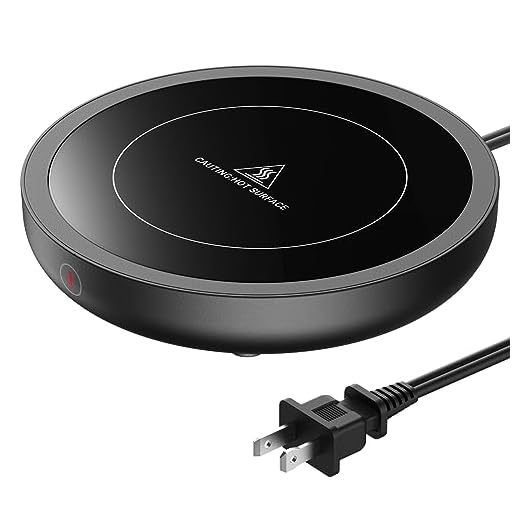 SWEETFULL Coffee Mug Warmer, 36W Electric Coffee Cup Warmer for Desk with 3-Temp Settings Advanced Temperature-Controlled Beverage Warmers Heating Plate for Coffee, Milk, Tea, Candle Wax - Black