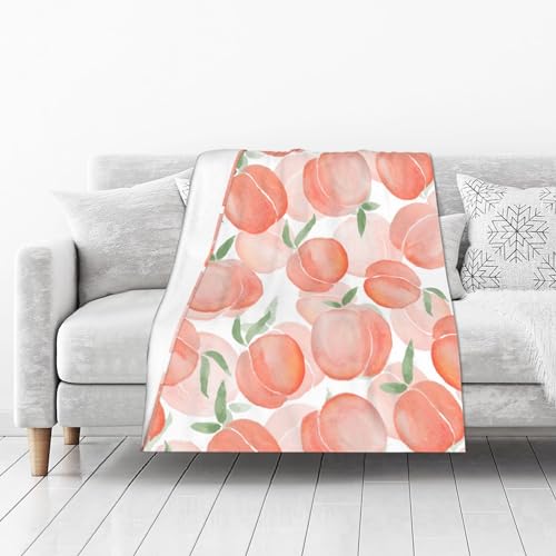 Pink Peach Cute Watercolor Blanket, Soft Blankets Flannel Bed Throw Cozy Lightweight Plush Gifts for Boys Girls Women Men Sofa Couch Bedroom Living Rooms Warm All Season, Home Decor, 50"X40" by VOOHDDY - Used condition - Image 4
