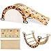 Set di arrampicata ad arco 4 in 1 con scivolo per bambini piccoli,Arrampicata al coperto Montessori per bambini con rampa e dondolo,Parco giochi nella giungla per bambini,Design a giraffa immagine
