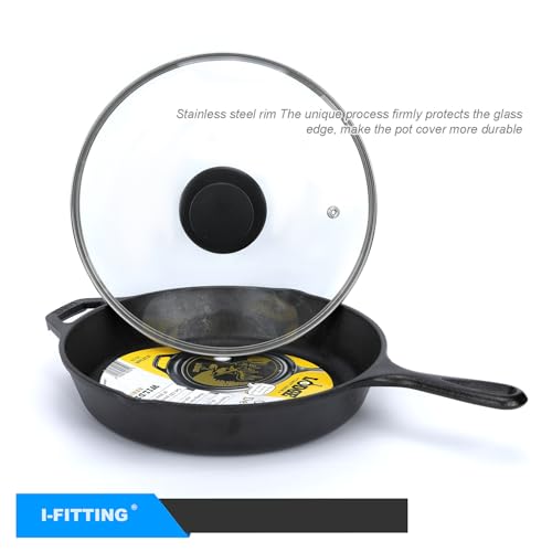 IFITTING 10.25 Inch Tempered Glass Lid with Steam Vent for Cast Iron Pan by IFITTING - Used condition - Image 6