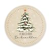 Logbuch-Verlag 200 Christmas Stickers Merry Christmas Stickers on Roll Round Beige Simple 4 cm Christmas Labels
