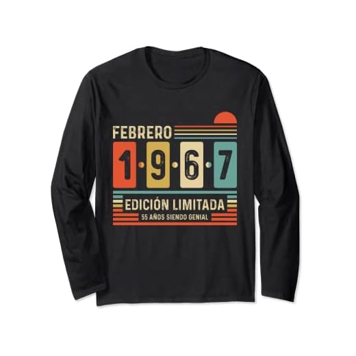 55 Años Febrero 1967 Leyenda Regalo 55 Cumpleaños Manga Larga
