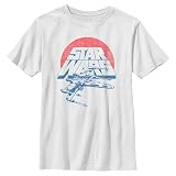 STAR WARS boys Vintage Inspired X-wing Fighter T-shirt T Shirt, White, Large US