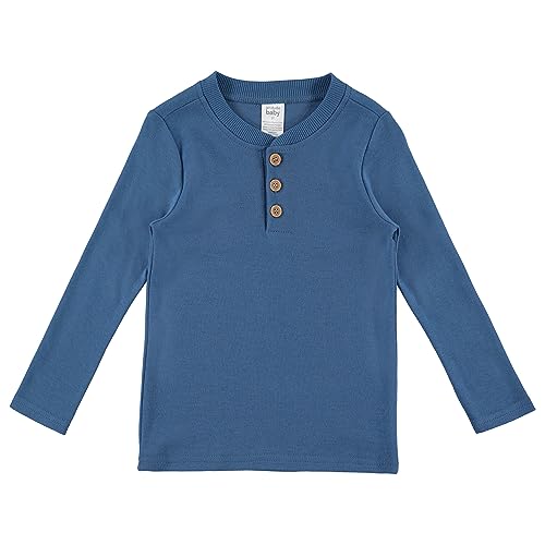 Cudlie 5-Pack Baby/Toddler Boy Long Sleeve Shirt - Basic Tshirt Tops, Light Undershirt - Solid & Striped Tees for Boys3