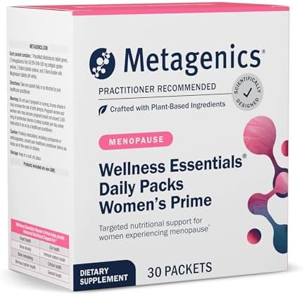 Metagenics Wellness Essentials Women’s Prime – Daily Multivitamin & Omega-3 Packets for Menopause Support, Bone, Heart, Brain & Immune Health* – Gluten-Free – GMP Certified Facility – 30 Pack