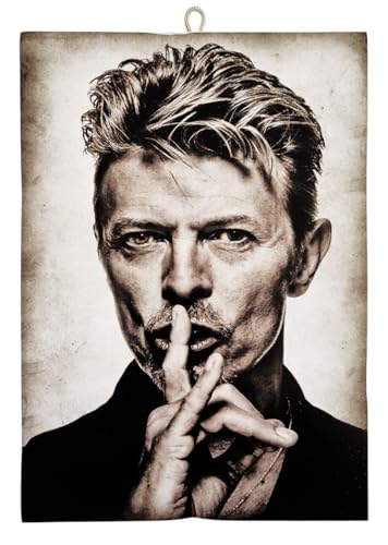 KUSTOM ART David Bowie Tableau mural motif chanteurs célèbres Motif Silence sur bois 25 x 18 cm