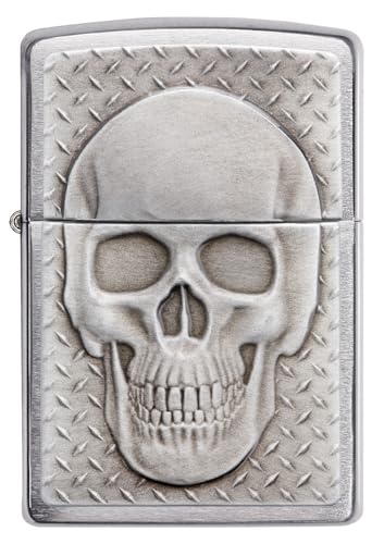 Encendedor Zippo Skull con diseño Chrome miniatura 2