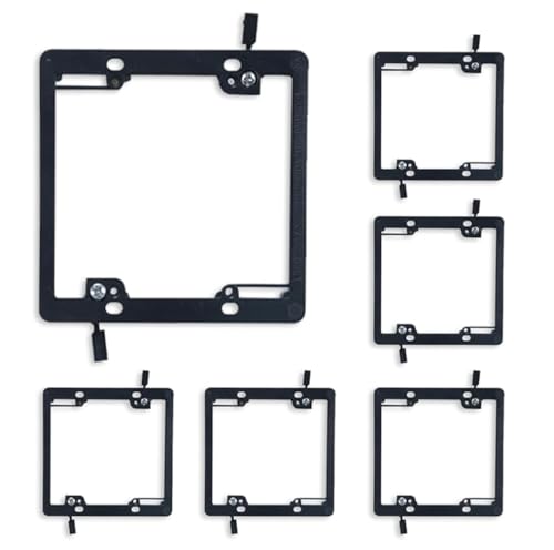 2-Gang Low Voltage Mounting Bracket, Dual Gangs Low Voltage Box and Low Voltage Bracket for 2 Gangs Wall Plate, BE-LV2, Black, Retrofit Drywall Wing Clamps 1/4