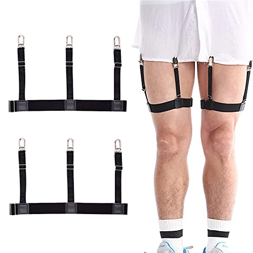 Hemdhalter Herren mit rutschfesten Clips Shirt Stay Flexible und Elastische für Männer und Frauen Verstellbarer Hemd-Halter für Die Oberschenkellänge (1 Paar)