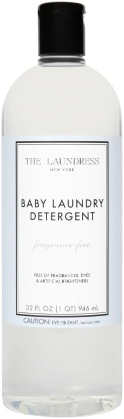The Laundress Fragrance Free Baby Laundry Detergent Liquid, Concentrated, 62 loads, 32oz, Free & Clear, Free of Fragrances, Dyes, and Artificial Brighteners, Pediatrician tested, Tough on Baby Stains