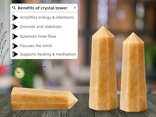 Image of Certified Cream Moonstone Crystal Tower Obelisk Point for Chakra, Healing and Balancing - AAA Grade Original Certified Gemstone Agate for Reiki Meditation Yoga Spiritual (2-3 Inches)