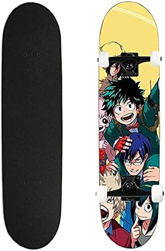 アニメ私のヒーローアカデミアスケートボード 31 X8 プロの四輪二重ローラー 男の子と10代の若者たちのための初心者メープルスケートボードギフト Arhingreen Rs