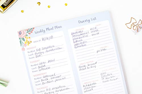 Bloom Daily Planners Weekly Magnetic Meal Planning Pad For Fridge With Tear-Off Grocery Shopping List - Hanging Food/Menu Organizer Notepad With Magnets - 8.5” X 11” #TOP4