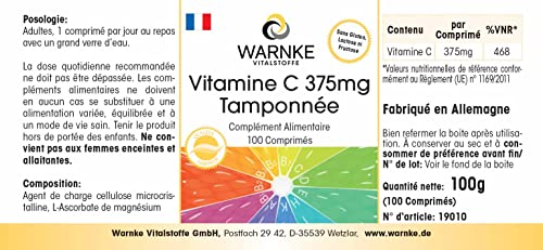 Vitamine C tamponnée pour estomac sensible comprimés non acides Warnke