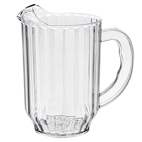 Image of Restaurantware 60 Ounce Beer Pitcher - 2 Count - Chef 101 Durable Restaurant Pitcher - Hard Plastic, Serve Soda, Lemonade, Juice, Or Sangria, Clear Plastic Water Glass, For Bars, Parties, Or Homes,