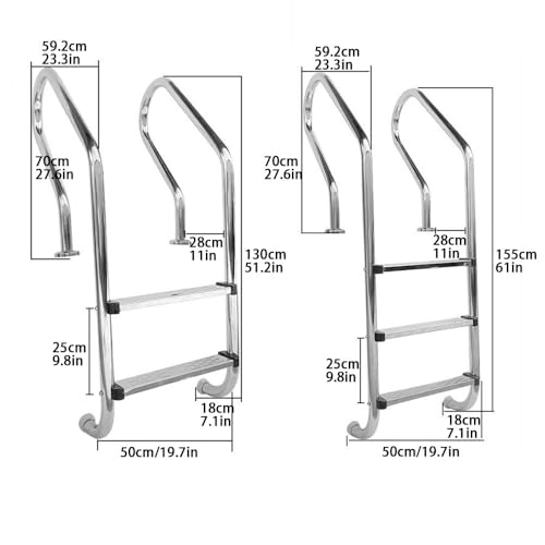 Escalera para piscina empotrada de acero inoxidable miniatura 2