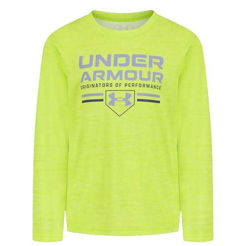 Image of Under Armour Boys' Long Sleeve Logo Graphic T-Shirt, Lightweight & Breathable, Relaxed Fit