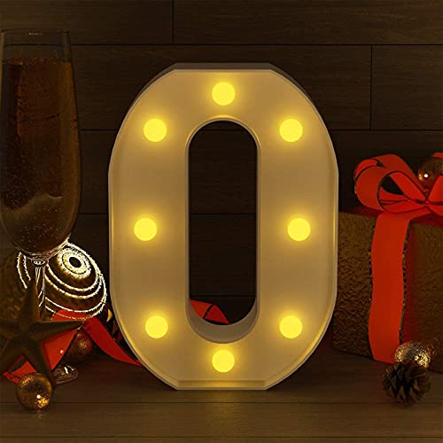 Image of Beeban Marquee O Alphabet Shaped LED Light Lamp for Decoration Decore Walls Hanging Birthday Party Wedding (O)
