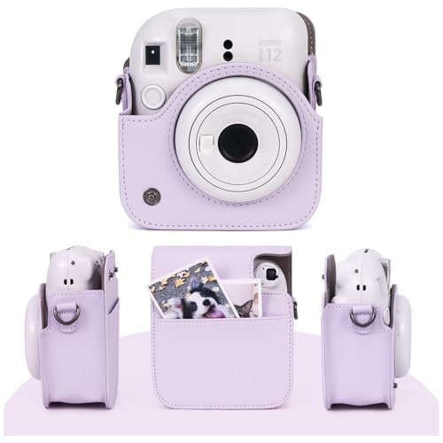 Funda para cámara Fujifilm Mini 12 en cuero PU lila miniatura 4