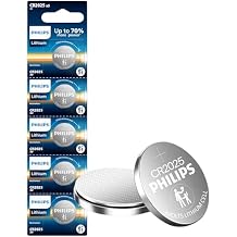 Philips CR2025 Battery 5 Pack | CR 2025 Batteries | Up to 70% More Power | 10 Year Shelf Life | CR 2025 3v Lithium Coin Battery | Best for Car Key Fob Remote, Medical Devices, Watches.