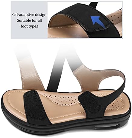 mysoft Women's Summer Walking Sandals Air Cushion Support Platform Ankle Strap Shoes Comfortable Casual Wedge Sandals | Image 5